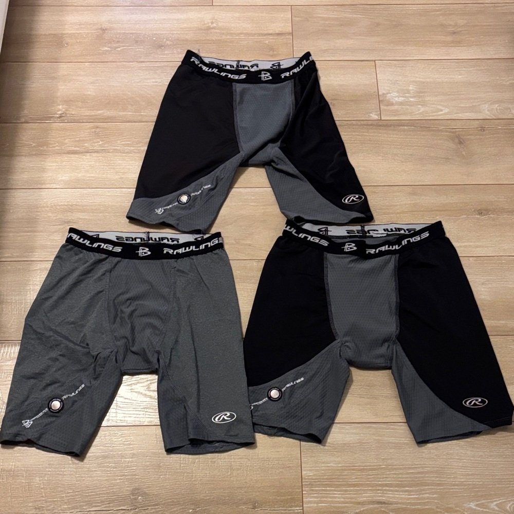 Rawlings Black and Gray Sports Underwear Athletic Trio Size Medium